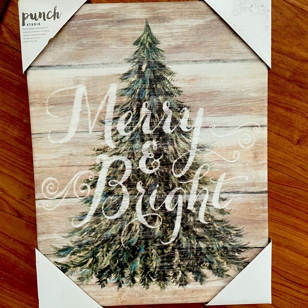 Merry & Bright Wall Canvas- Never used!